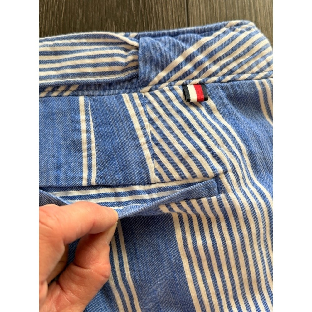 Tommy Hilfiger Relaxed Tapered Chino Striped Pants Blue 4 Coastal Summer Preppy - Picture 4 of 16